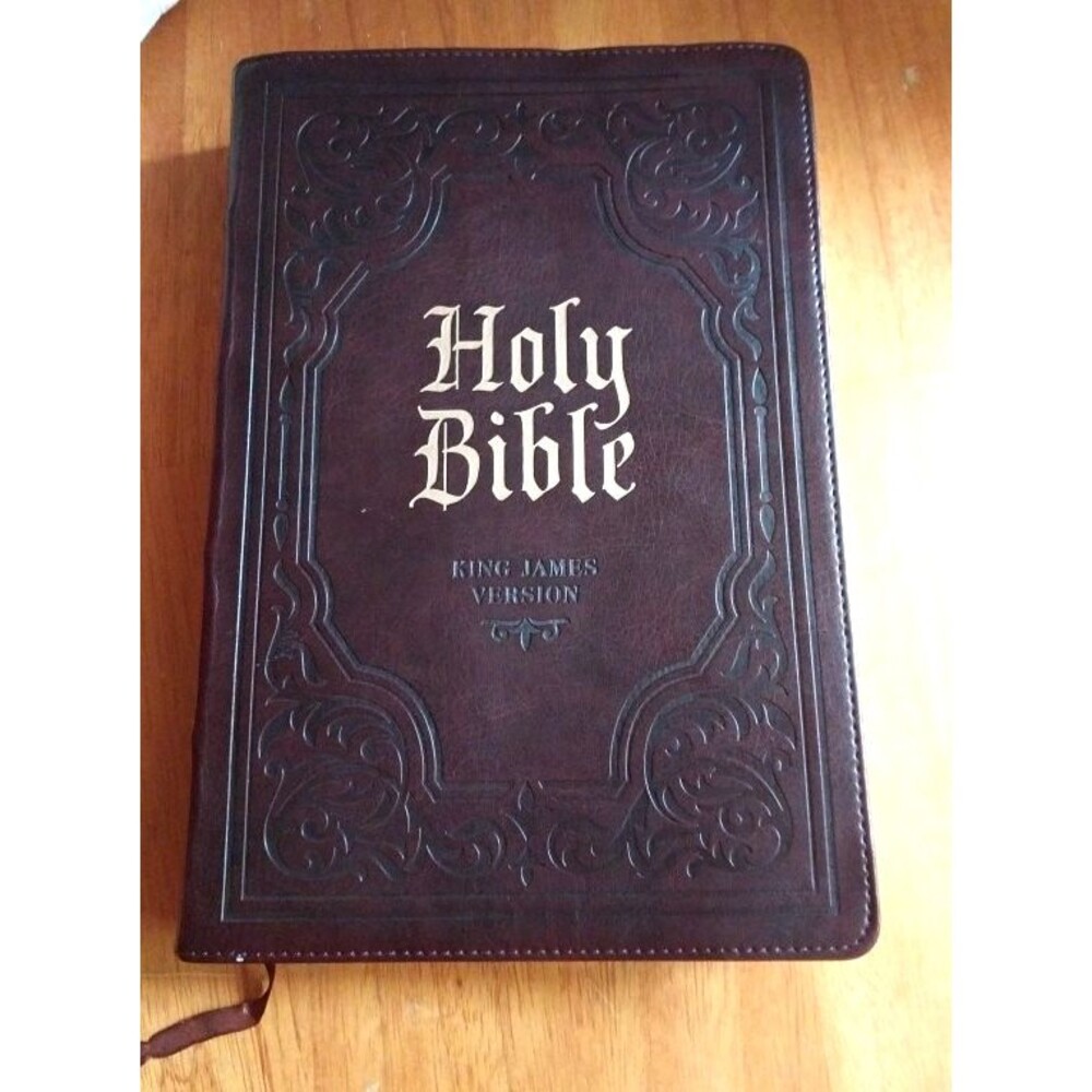 KJV Holy Bible Full Size Giant Print Edition Brown Leather Thumb Index